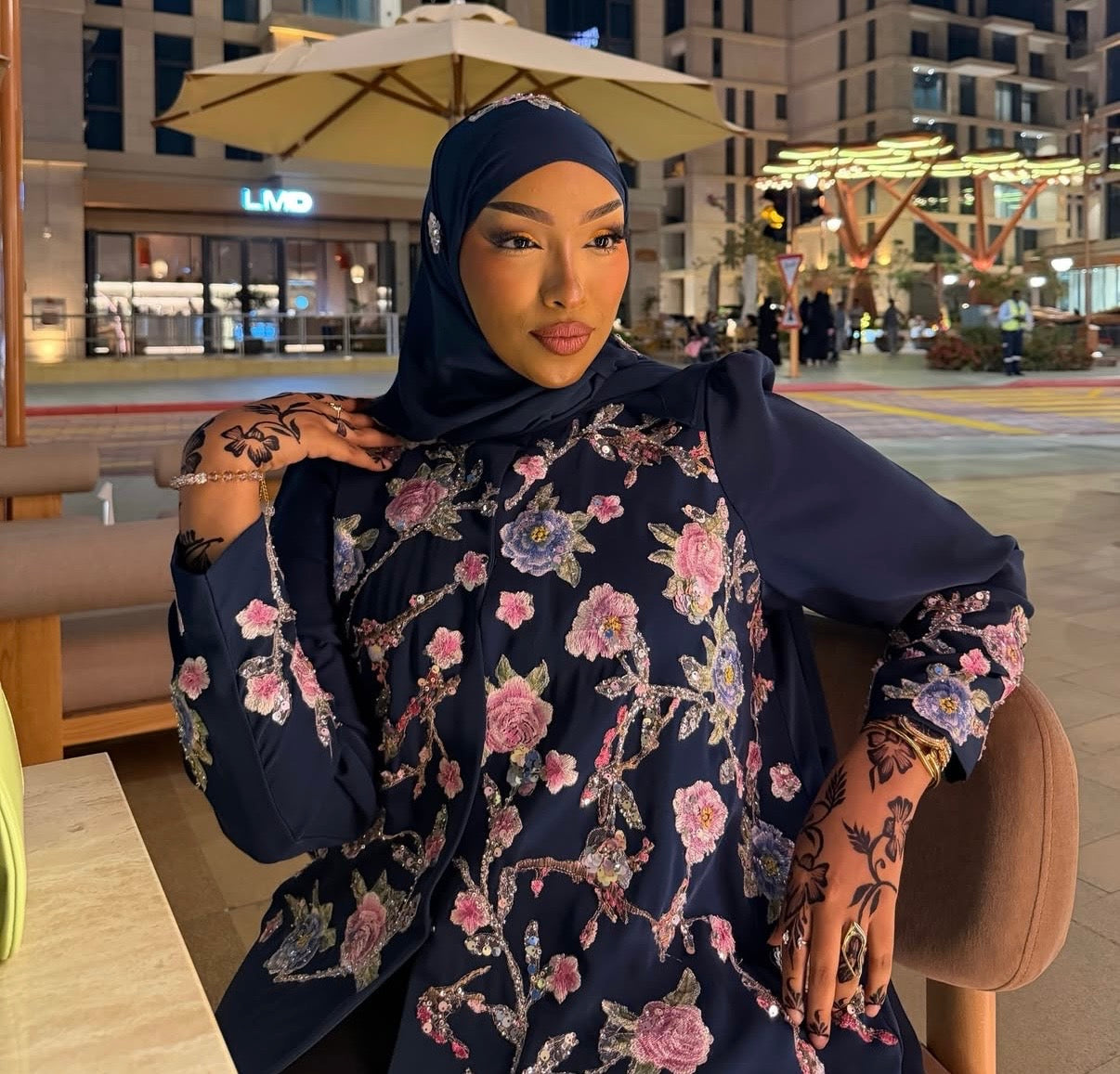 M002 - Saaib Abaya-custom abayas, luxury abayas, elegant abayas, modest fashion, bespoke abayas, handmade abayas, Qatar fashion