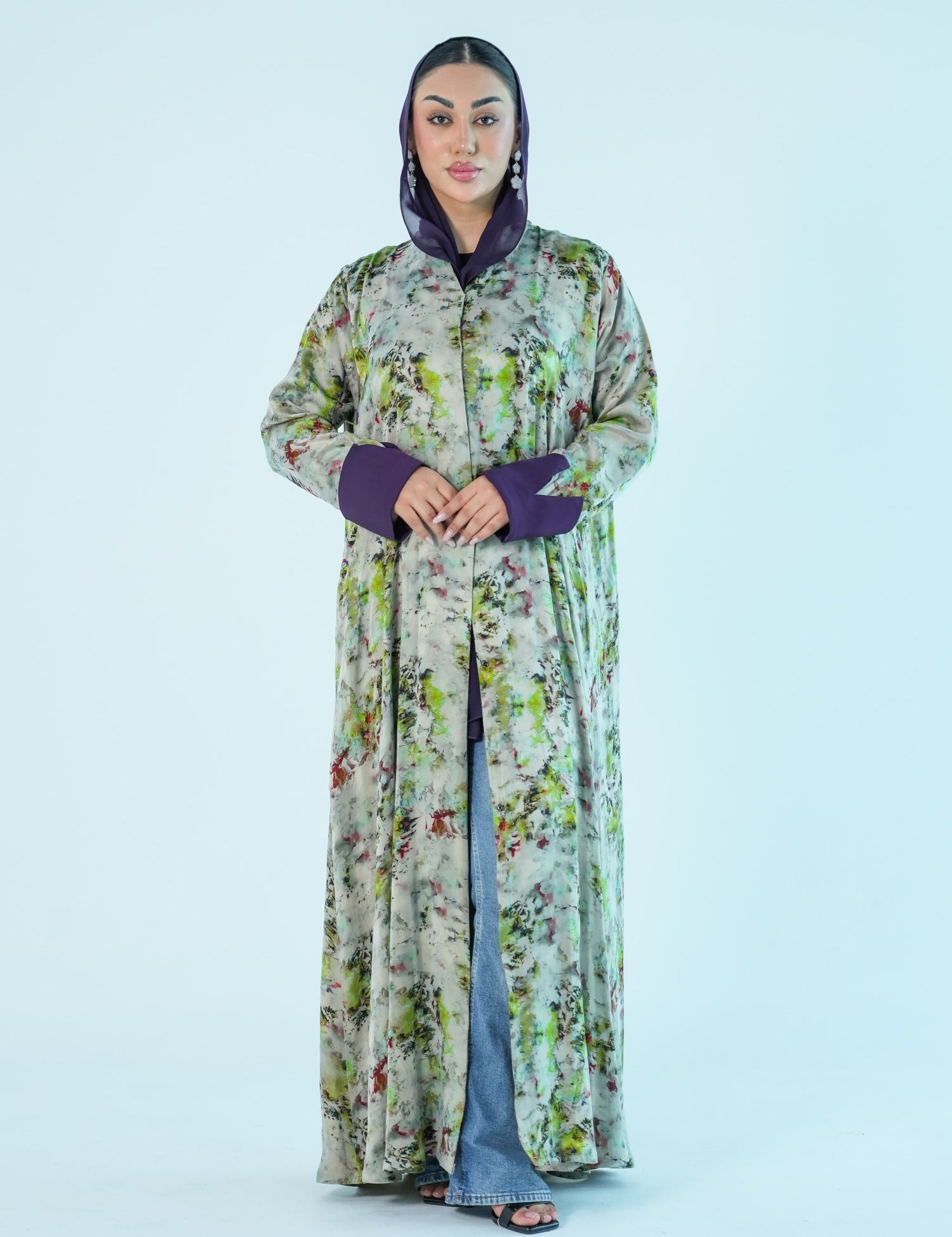 S09 - Saaib Abaya-custom abayas, luxury abayas, elegant abayas, modest fashion, bespoke abayas, handmade abayas, Qatar fashion