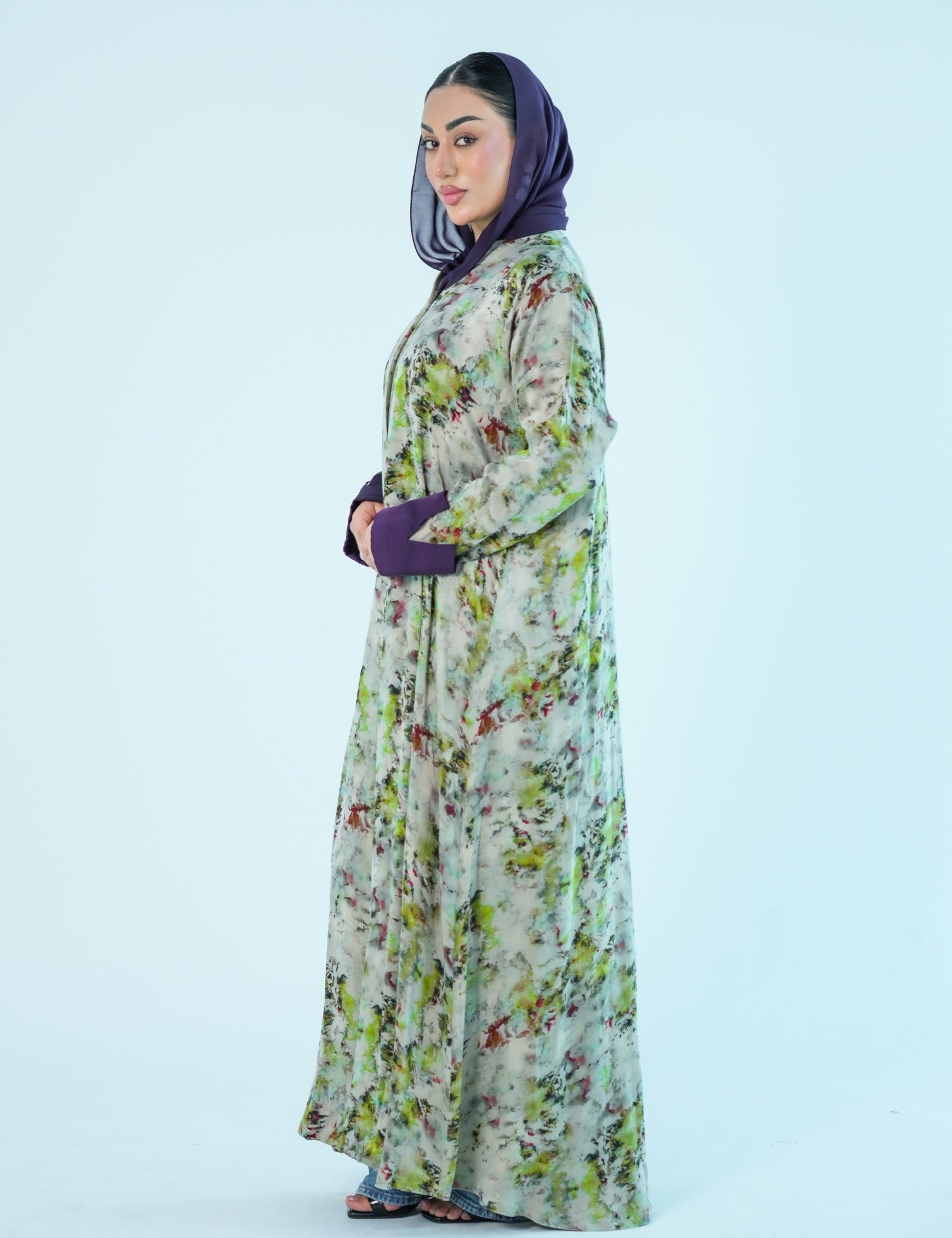 S09 - Saaib Abaya-custom abayas, luxury abayas, elegant abayas, modest fashion, bespoke abayas, handmade abayas, Qatar fashion