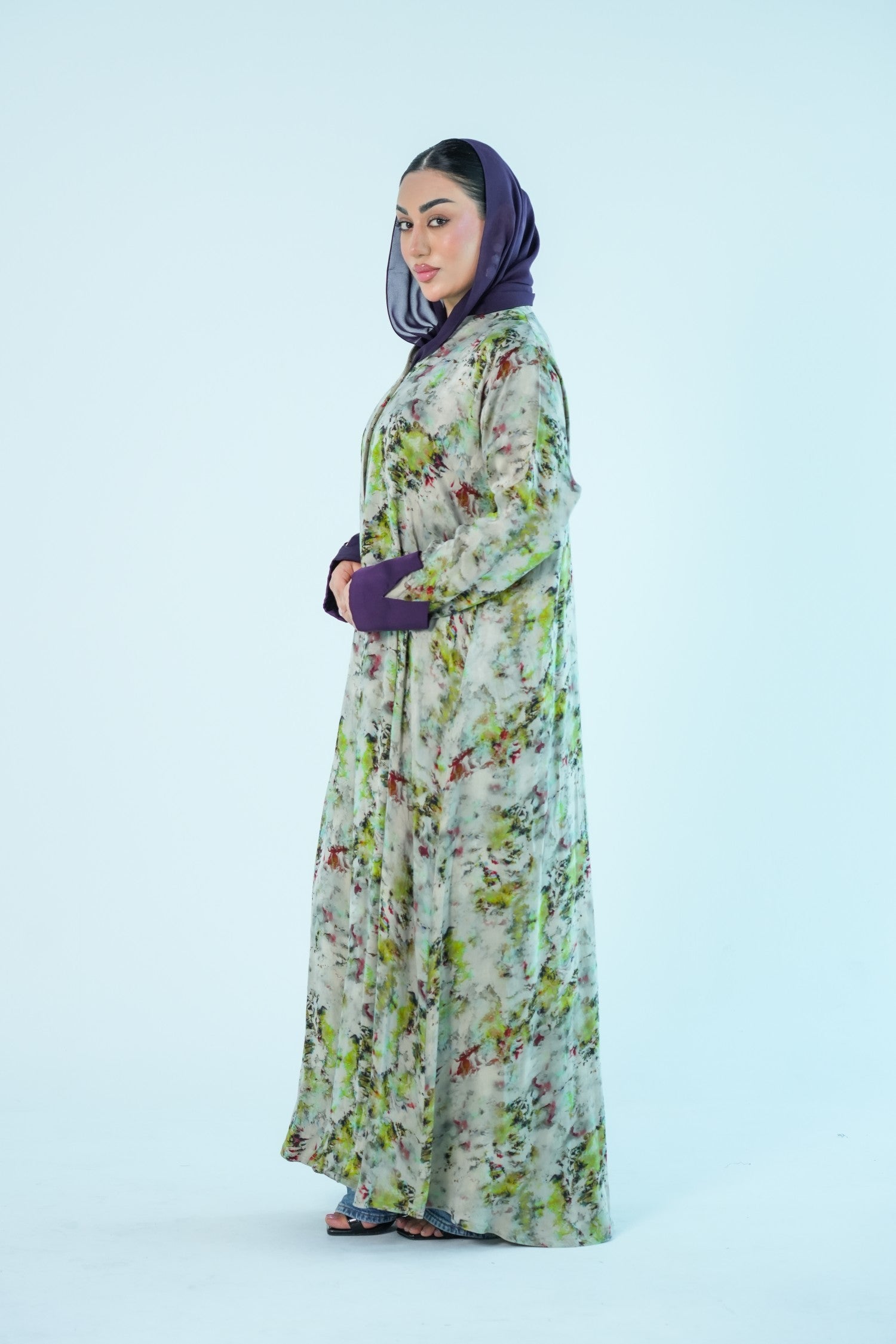 S09 - Saaib Abaya-custom abayas, luxury abayas, elegant abayas, modest fashion, bespoke abayas, handmade abayas, Qatar fashion