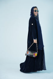 S011 - Saaib Abaya-custom abayas, luxury abayas, elegant abayas, modest fashion, bespoke abayas, handmade abayas, Qatar fashion