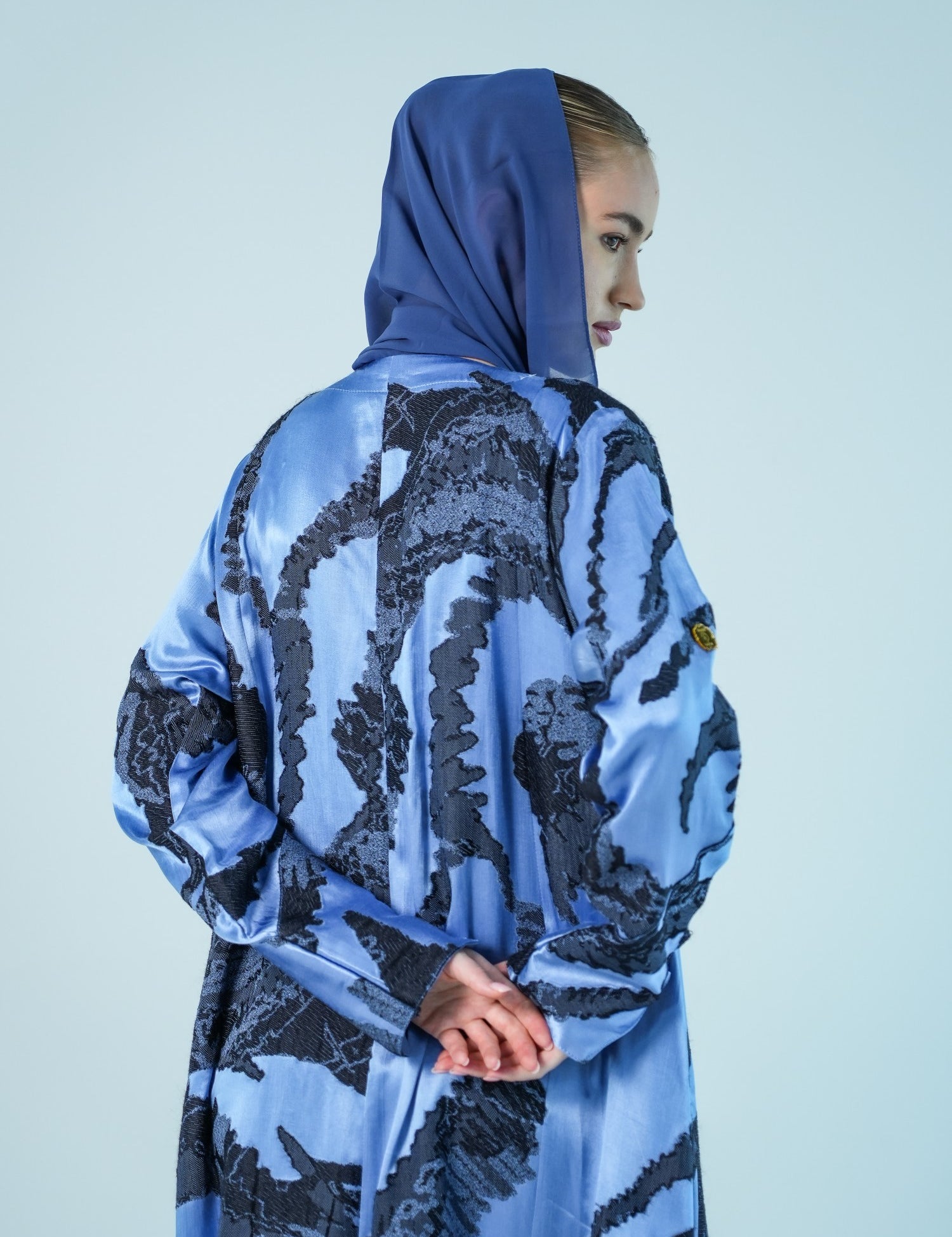 S015 - Saaib Abaya-custom abayas, luxury abayas, elegant abayas, modest fashion, bespoke abayas, handmade abayas, Qatar fashion
