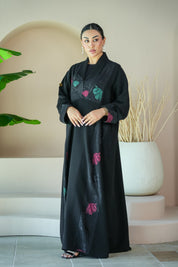 S039 - Saaib Abaya-custom abayas, luxury abayas, elegant abayas, modest fashion, bespoke abayas, handmade abayas, Qatar fashion