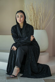S033 - Saaib Abaya-custom abayas, luxury abayas, elegant abayas, modest fashion, bespoke abayas, handmade abayas, Qatar fashion