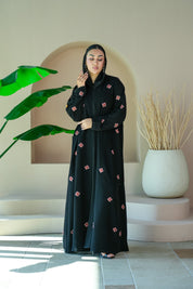 S031 - Saaib Abaya-custom abayas, luxury abayas, elegant abayas, modest fashion, bespoke abayas, handmade abayas, Qatar fashion