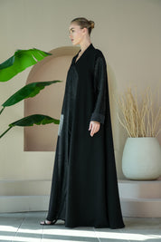 S023 - Saaib Abaya-custom abayas, luxury abayas, elegant abayas, modest fashion, bespoke abayas, handmade abayas, Qatar fashion