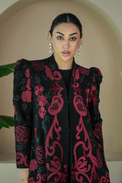 S020 - Saaib Abaya-custom abayas, luxury abayas, elegant abayas, modest fashion, bespoke abayas, handmade abayas, Qatar fashion