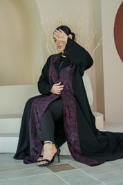 S019 - Saaib Abaya-custom abayas, luxury abayas, elegant abayas, modest fashion, bespoke abayas, handmade abayas, Qatar fashion