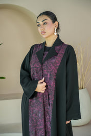 S019 - Saaib Abaya-custom abayas, luxury abayas, elegant abayas, modest fashion, bespoke abayas, handmade abayas, Qatar fashion
