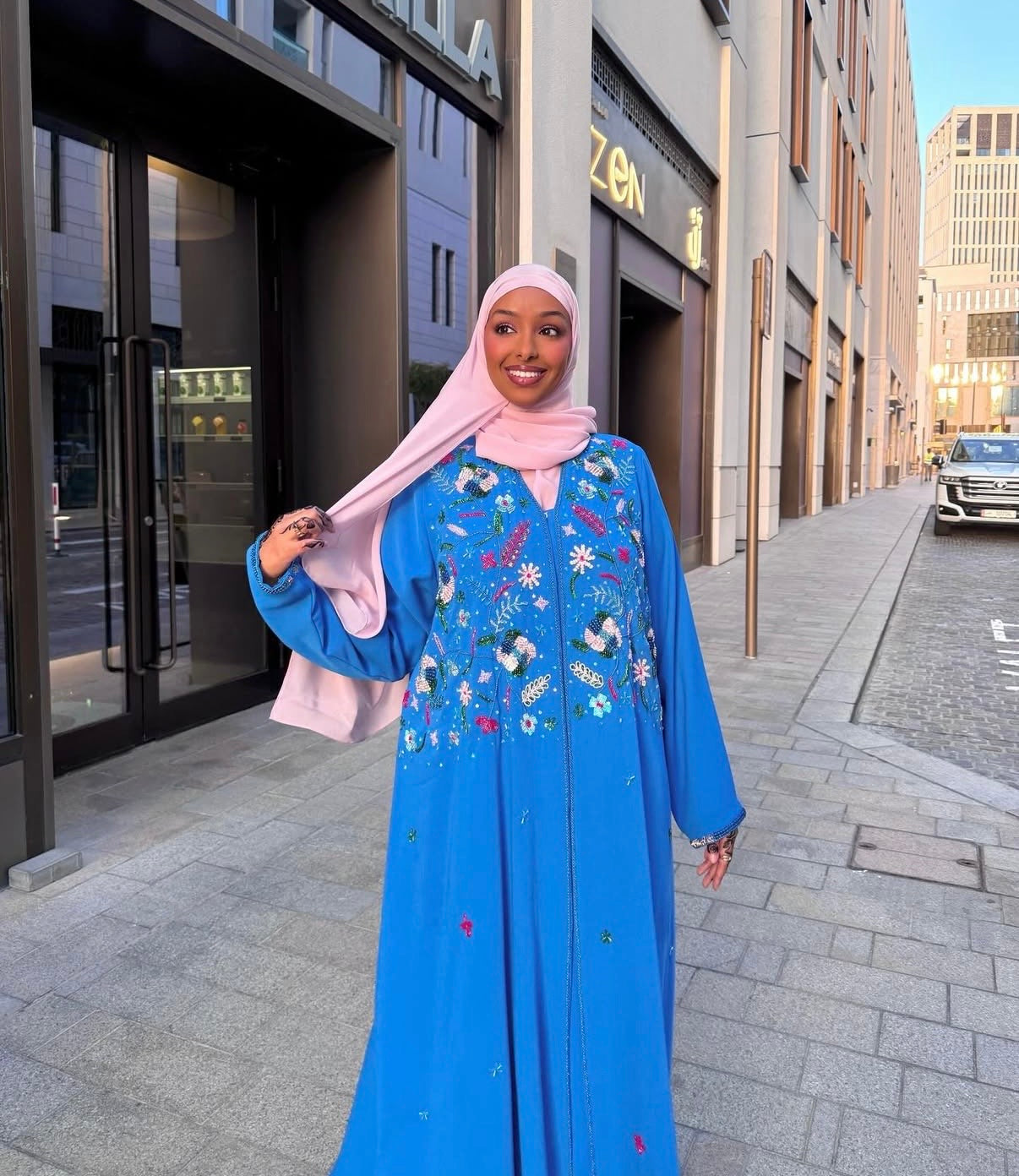 M003 - Saaib Abaya-custom abayas, luxury abayas, elegant abayas, modest fashion, bespoke abayas, handmade abayas, Qatar fashion